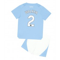 Manchester City Kyle Walker #2 Heimtrikotsatz Kinder 2023-24 Kurzarm (+ Kurze Hosen)